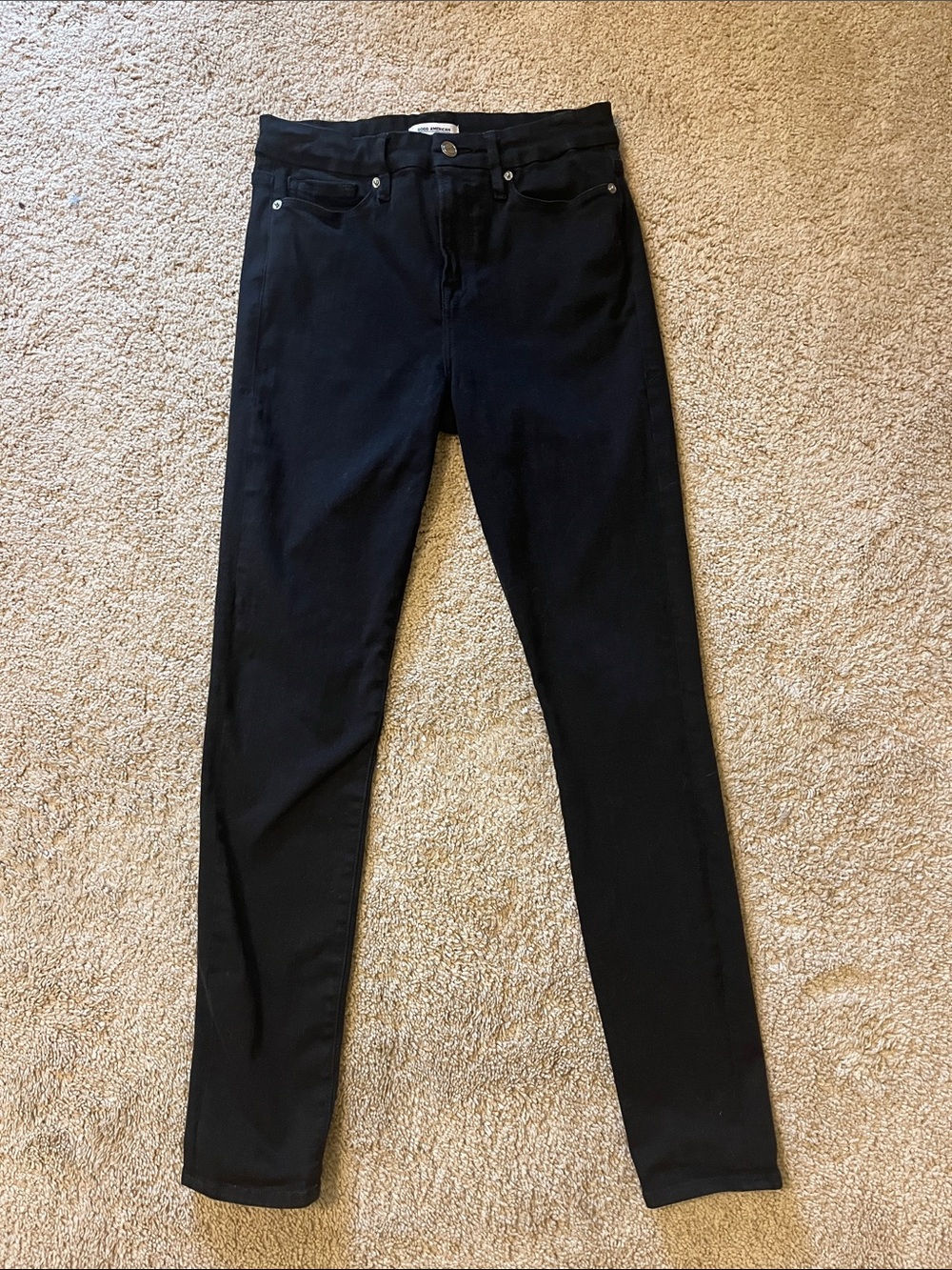 Good American Black Skinny Jeans - High Rise